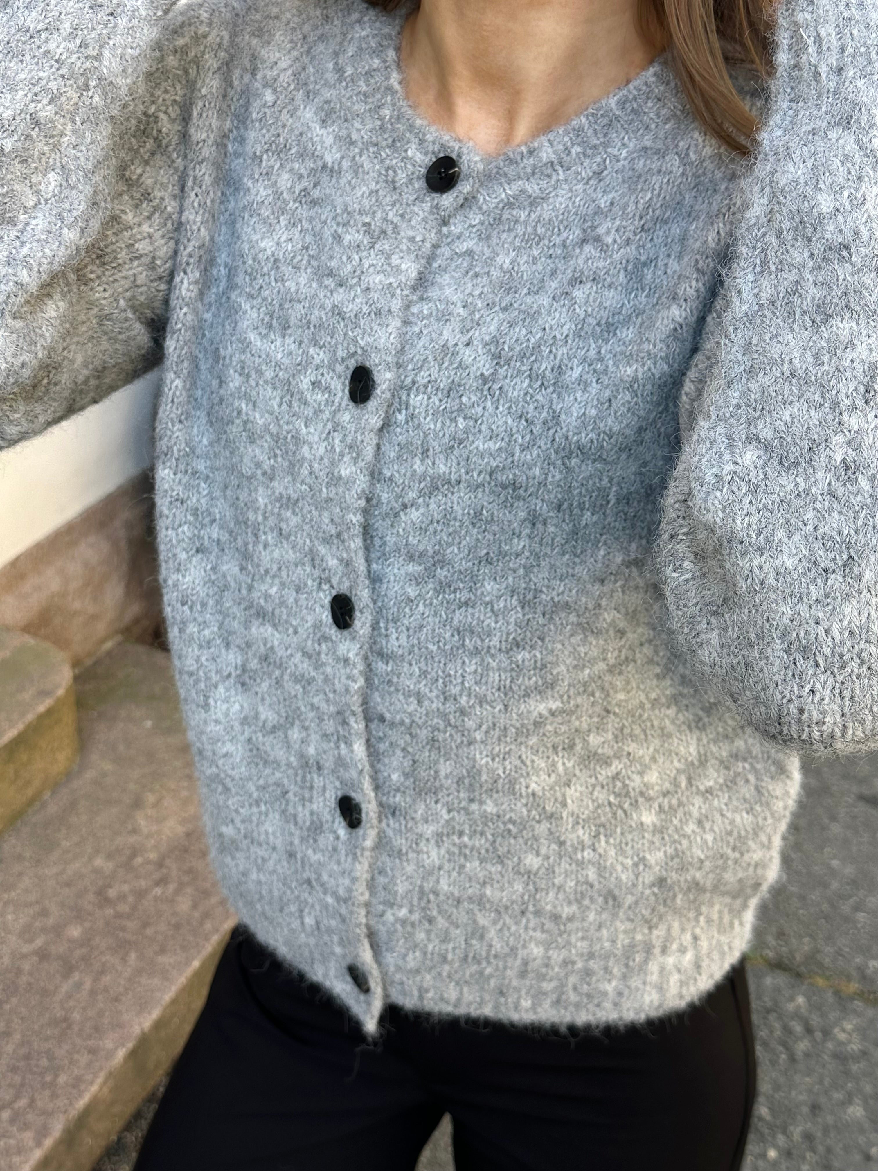 VMNOVAH Knit Cardigan - Medium Grey Melange